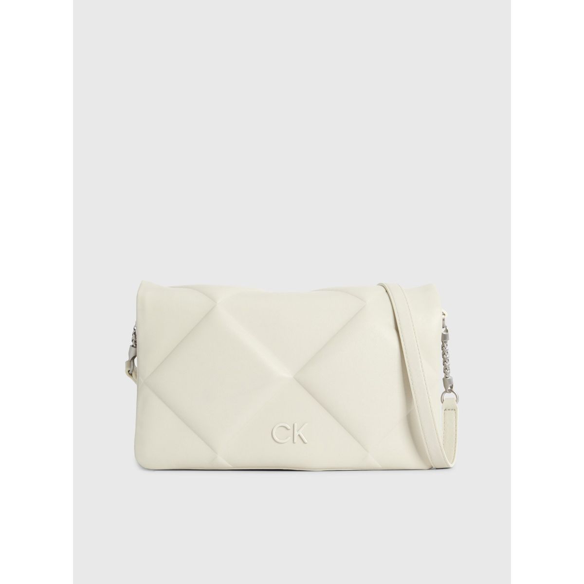 CALVIN KLEIN - Cartera Clutch Re-Lock Quilt Blanco Calvin Klein
