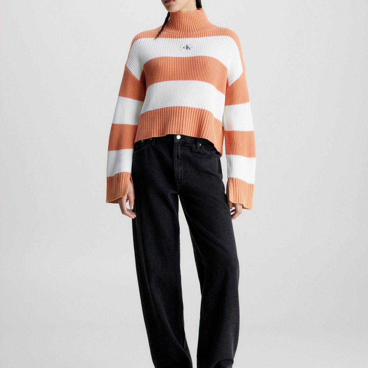 CALVIN KLEIN - Sweater Label Chunky Naranja Calvin Klein