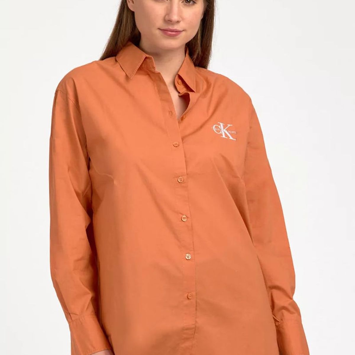 CALVIN KLEIN - Camisa Oversize Loose Monologo Naranja Calvin Klein