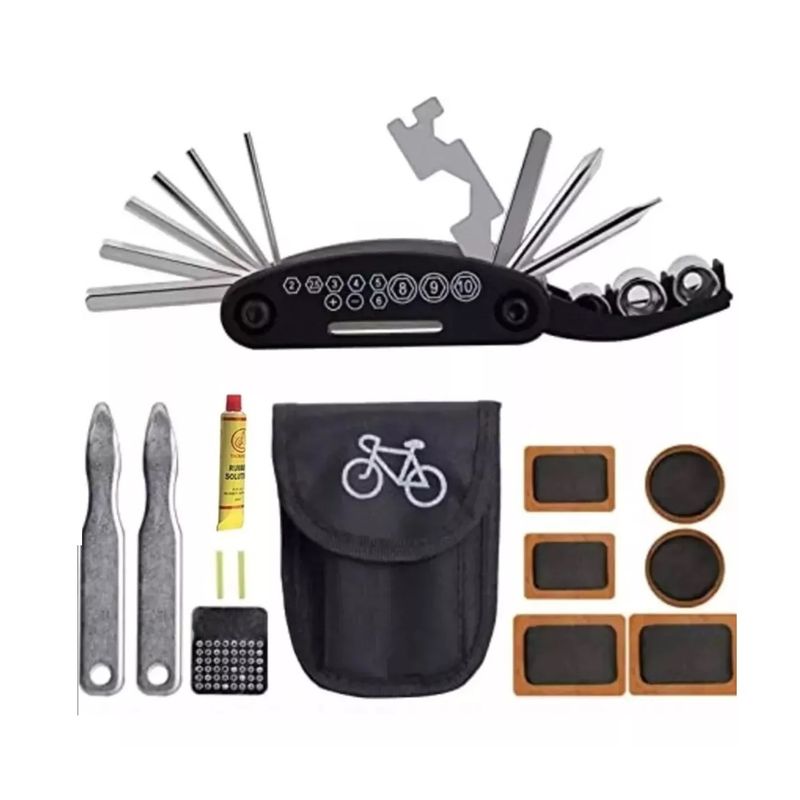 GENERICO - Kit Herramientas Bicicletas Parche Pinchazo Bici Reparacion