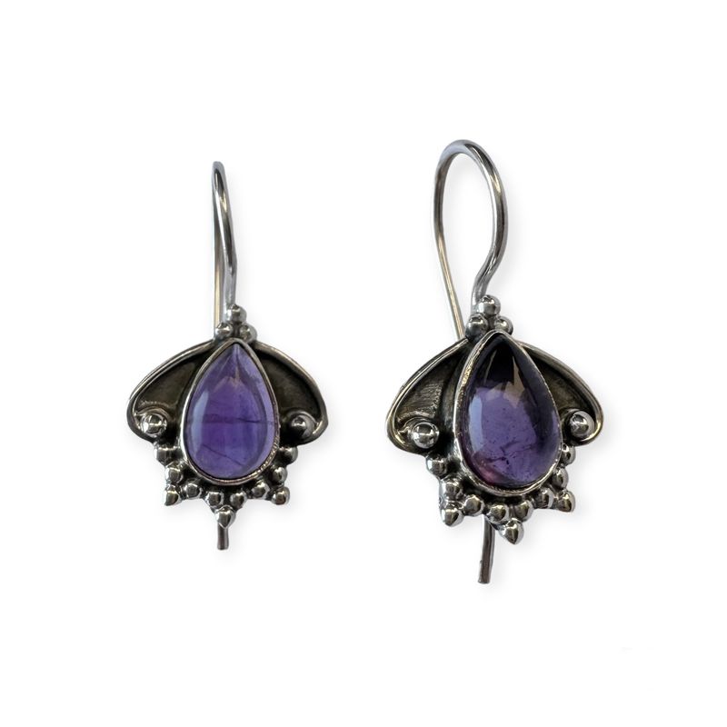 ANDREA COGGIOLA JOYAS - Aros Myra Amatista Plata Fina 925