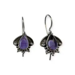 ANDREA COGGIOLA JOYAS - Aros Myra Amatista Plata Fina 925