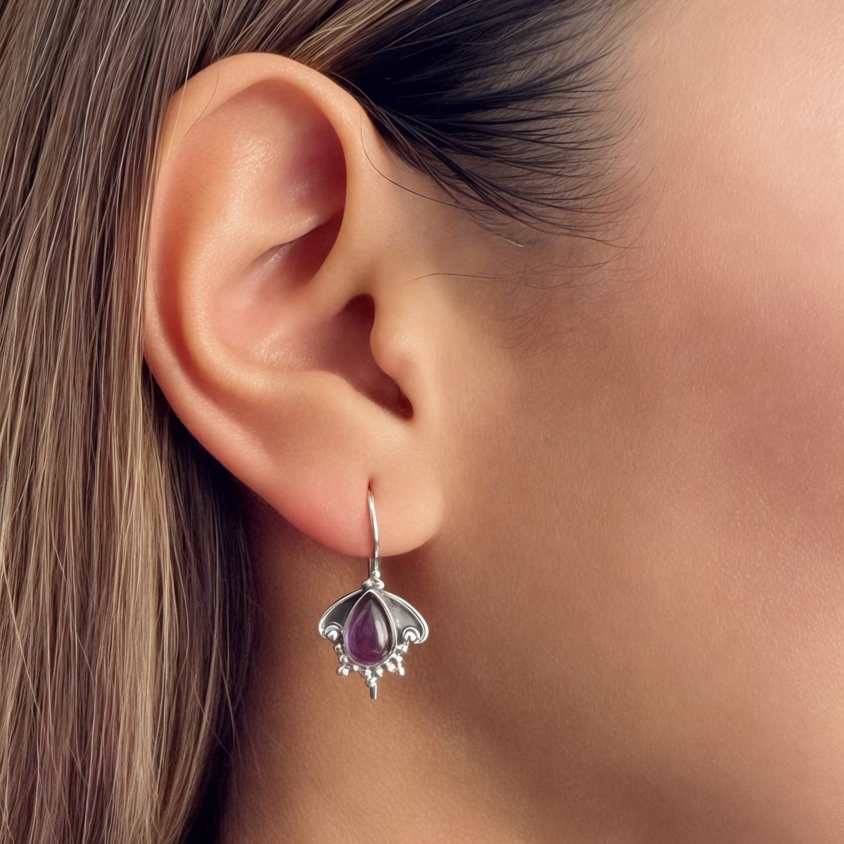 COGGIOLA - Aros Myra Amatista Plata Fina 925