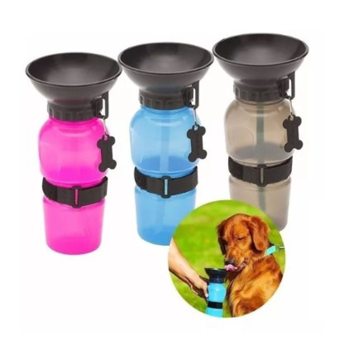 GENERICO - Bebedero Botella Agua Mascota Taza Hidratación Paseo