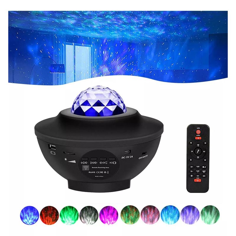 GENERICO - Proyector Estrellas Led Bluetooth Musica Lampara Dormitorio