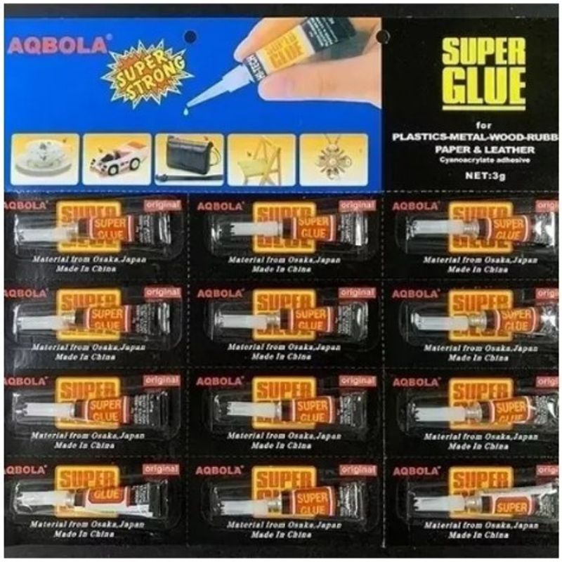 GENERICO - Pack 12 Super Pegamento 3gr Tipo Gotita Super Glue