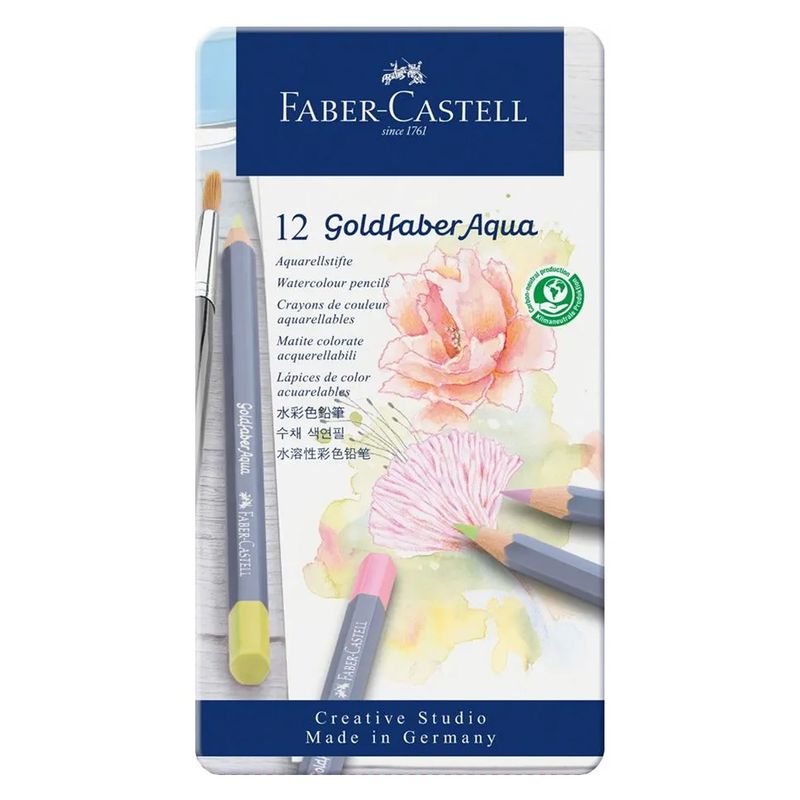 FABER-CASTELL - Lápices Acuarelables Faber-Castell Goldfaber Aqua 12 Pastel