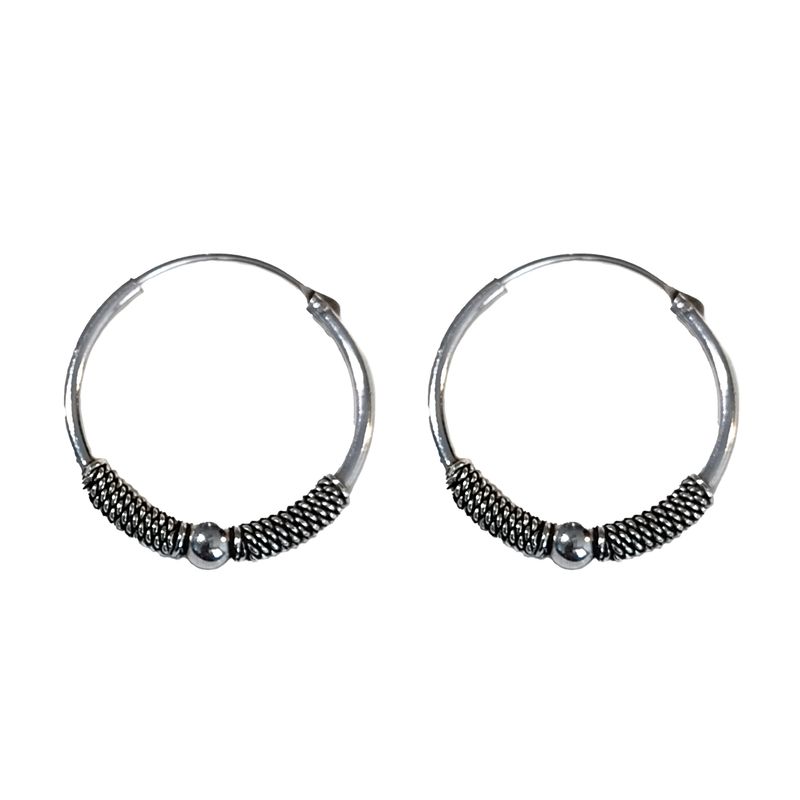 ANDREA COGGIOLA JOYAS - Aros Argolla Mariam 18mm Plata Fina 925 Envejecida