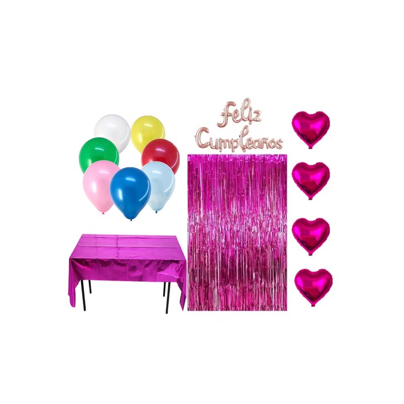 GENERICO - Pack para Cumpleaños Fucsia