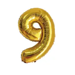 GENERICO - Globos Diseño Numero 9 Color Dorado 40 Cm