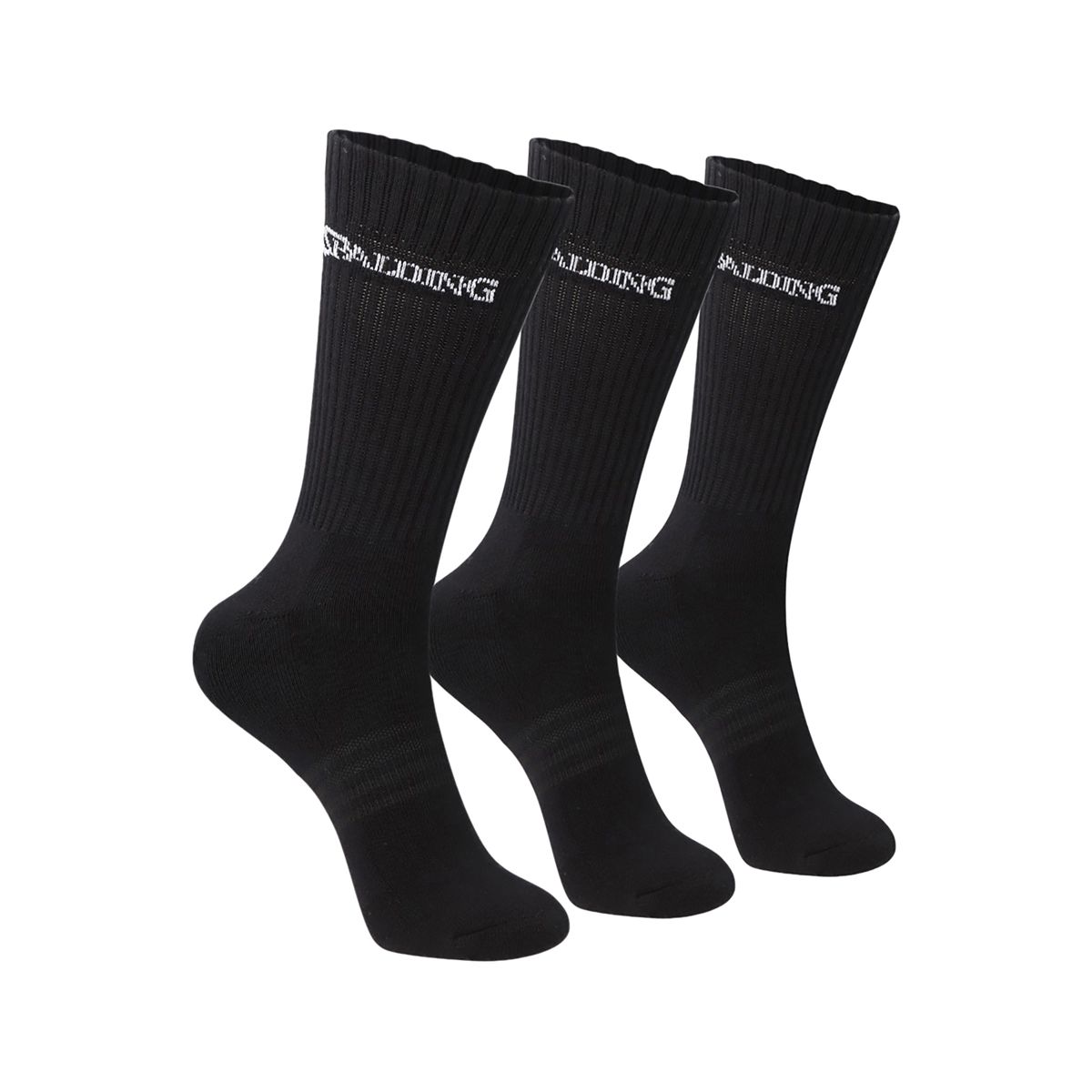 SPALDING - Calcetines Tripack Largos 35-39 Spalding Negro