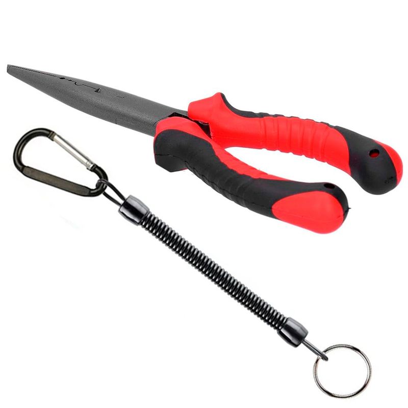 GENERICO - Alicate quita anzuelo con gancho pesca deportiva 14cm