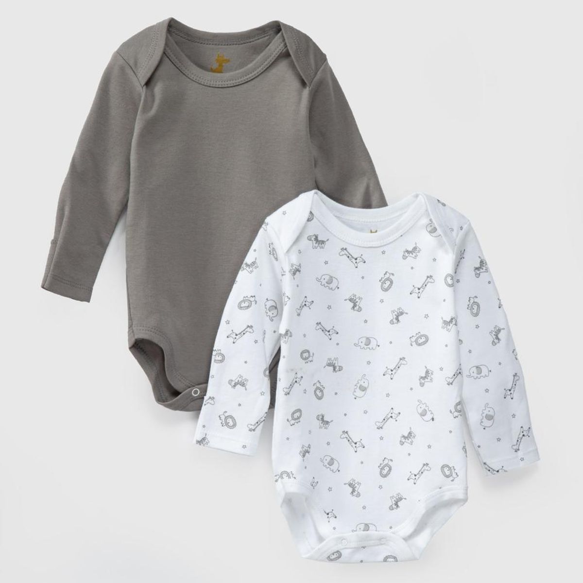 COYOTE KIDS - Pack body blanco gris safari algodón peruano - Gris