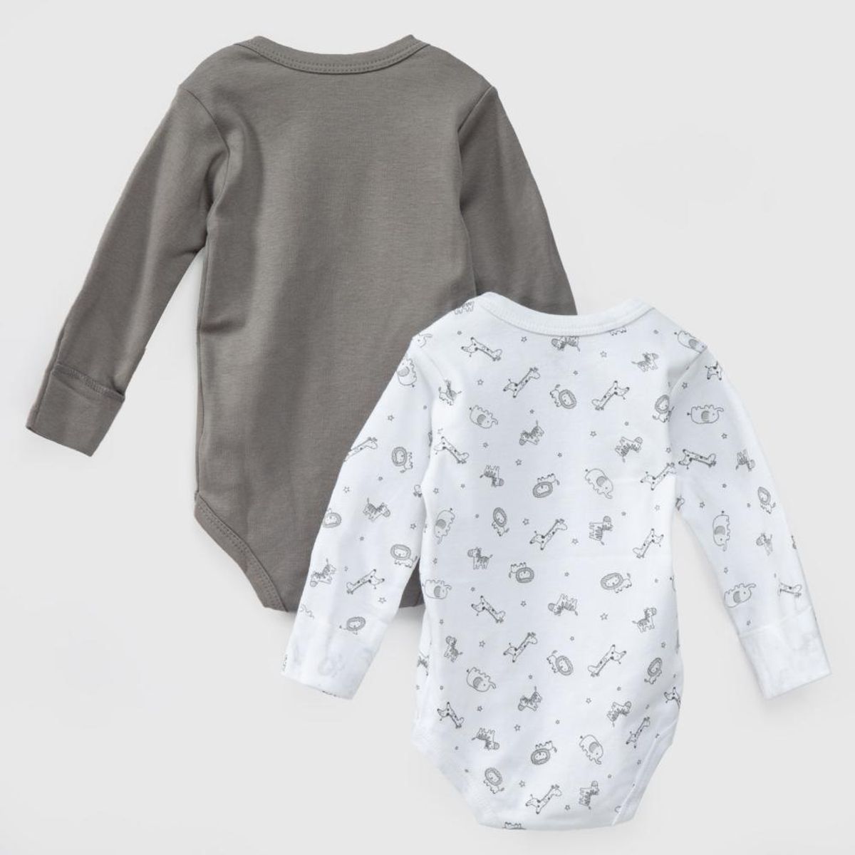 COYOTE KIDS - Pack body blanco gris safari algodón peruano - Gris