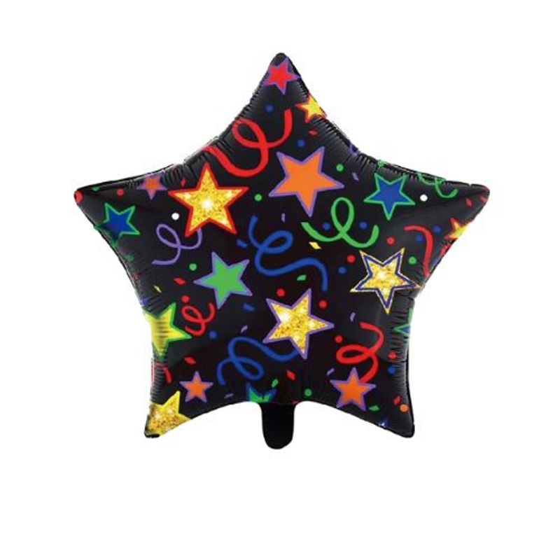 GENERICO - Globo Latex Diseño Estrella Negro 45X45 Cm
