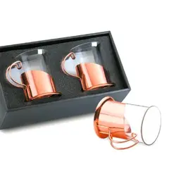 GENERICO - Set de 2 tazas de café cobre