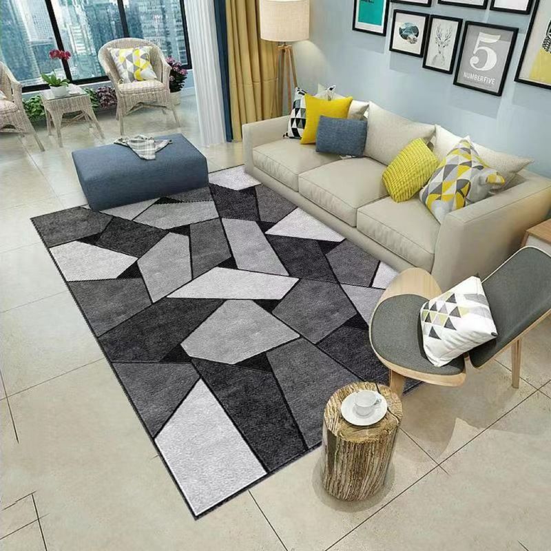 GENERICO - ALFOMBRA DISEÑO GEOMETRICO EN GRIS  160X200cm  MARIA