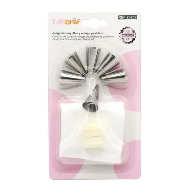 OEM - Juego De Boquillas Y Manga Pastelera 8 Piezas