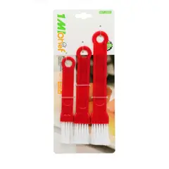 OEM - Set 3 Brochas De Cocina Y Repostería Rojo