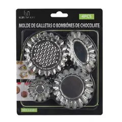 OEM - Juego De 8 Moldes Para Tartas Metálico