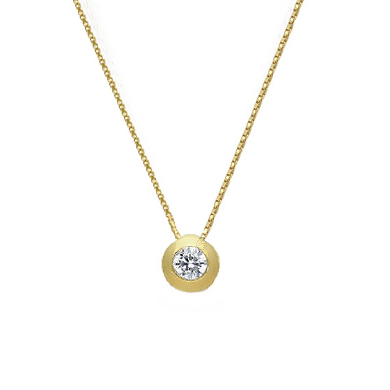 JOYAS MYTOKE - Collar Punto De Luz Oro Italiano Amarillo 750 18 Kilates Delicado