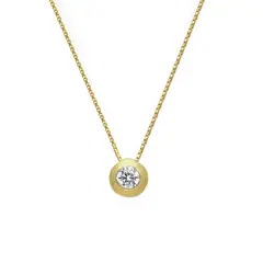 JOYAS MYTOKE - Collar Punto De Luz Oro Italiano Amarillo 750 18 Kilates Delicado
