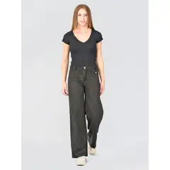 BOUS - Pantalón Ancho Gamuza Negro