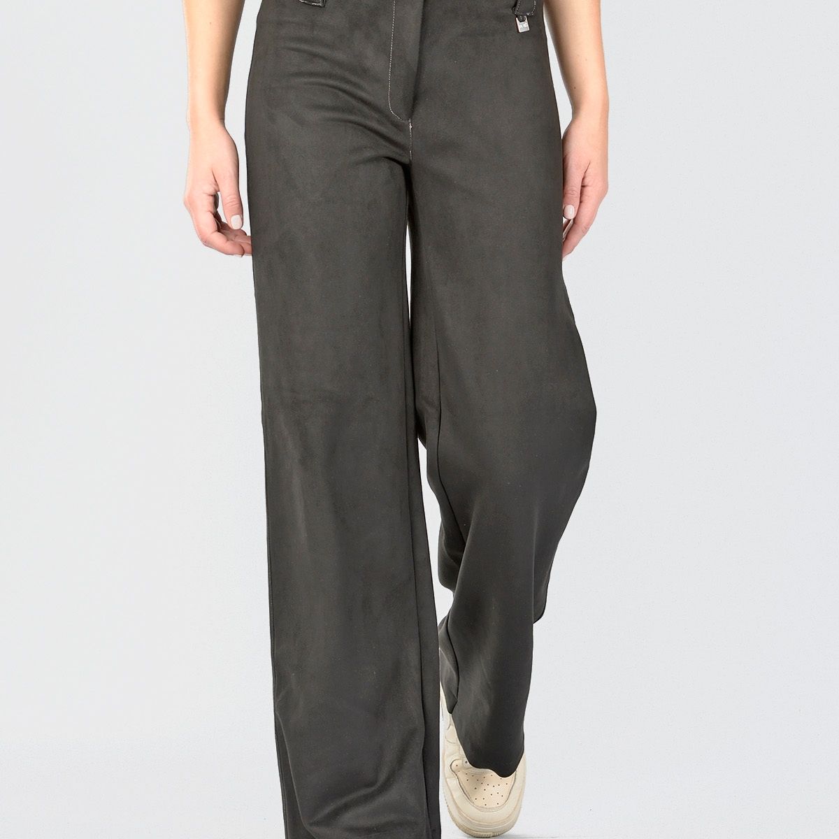 BOUS - Pantalón Ancho Gamuza Negro BOUS