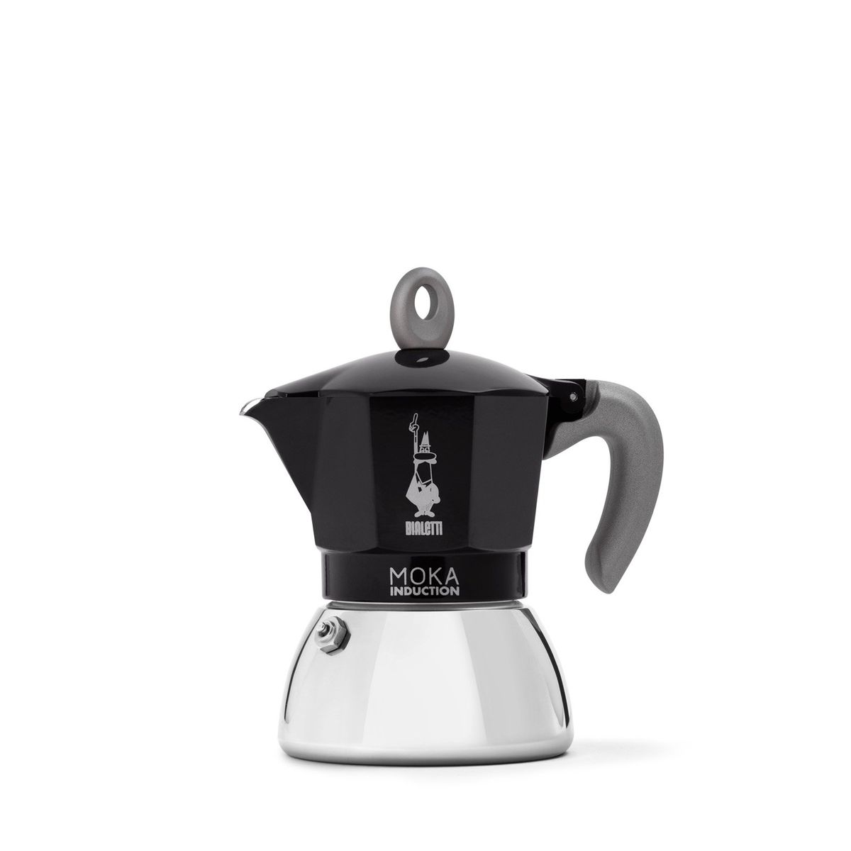 BIALETTI - Moka Inducción Negra 2 Tazas 100ml Bialetti