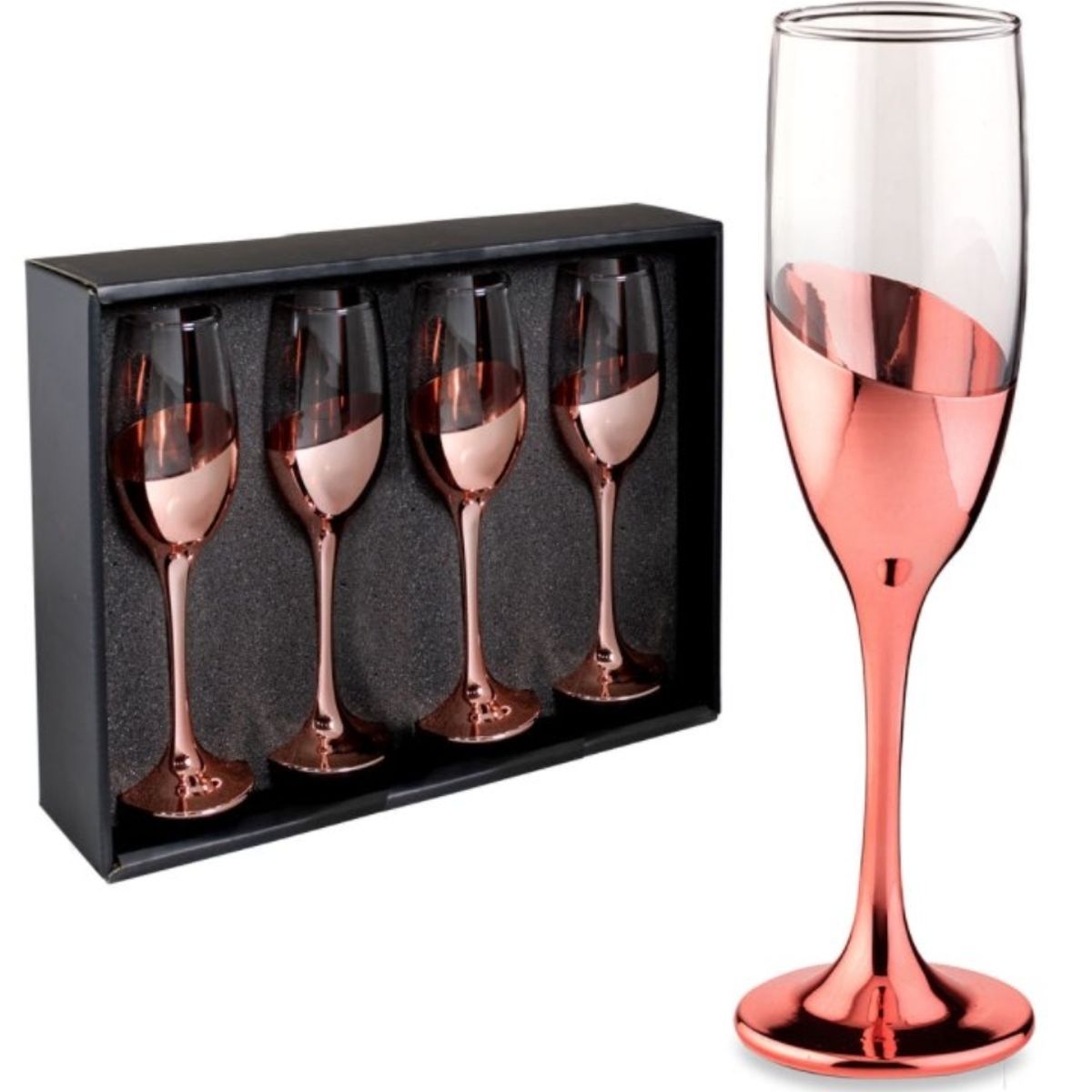 GENERICO - Set de 4 copas champagne/ espumante o pisco sour