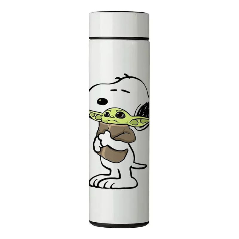 GENERICO - TERMO DIGITAL CON TERMÓMETRO - BABY YODA - 450 ML