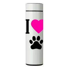 GENERICO - TERMO DIGITAL CON TERMÓMETRO - YO AMO PERRO - 450 ML
