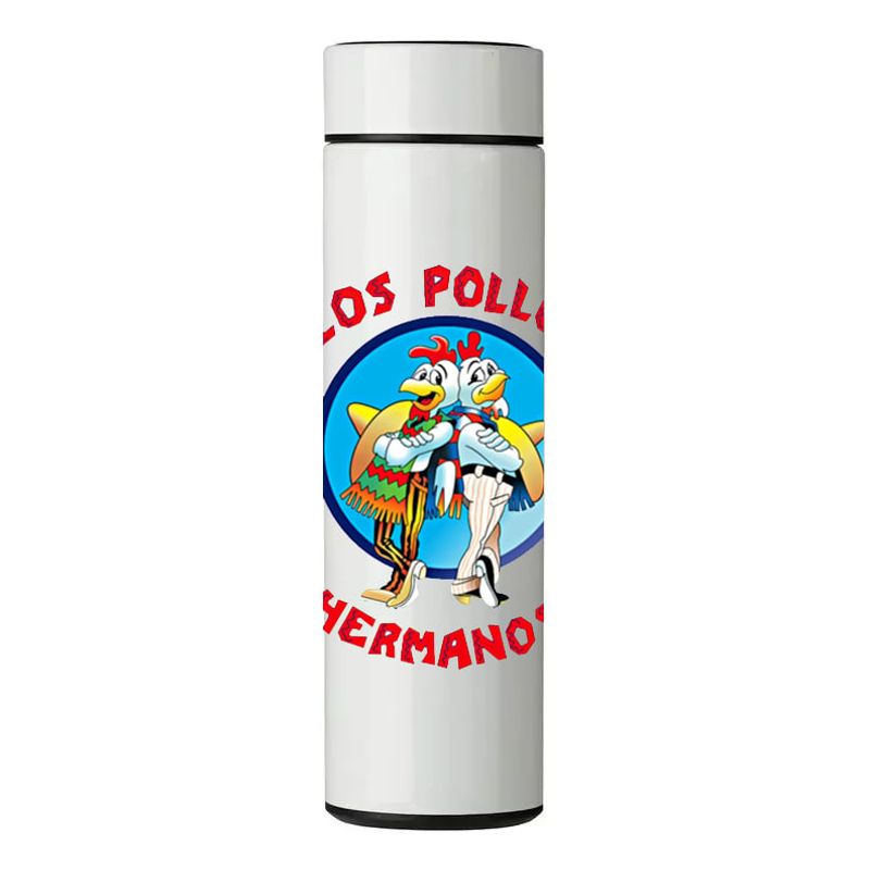 GENERICO - TERMO DIGITAL CON TERMÓMETRO - LOS POLLOS HERMANOS - 450 ML