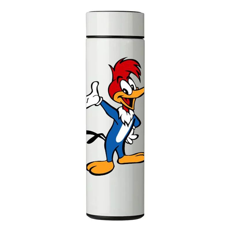 GENERICO - TERMO DIGITAL CON TERMÓMETRO - PÁJARO LOCO - 450 ML