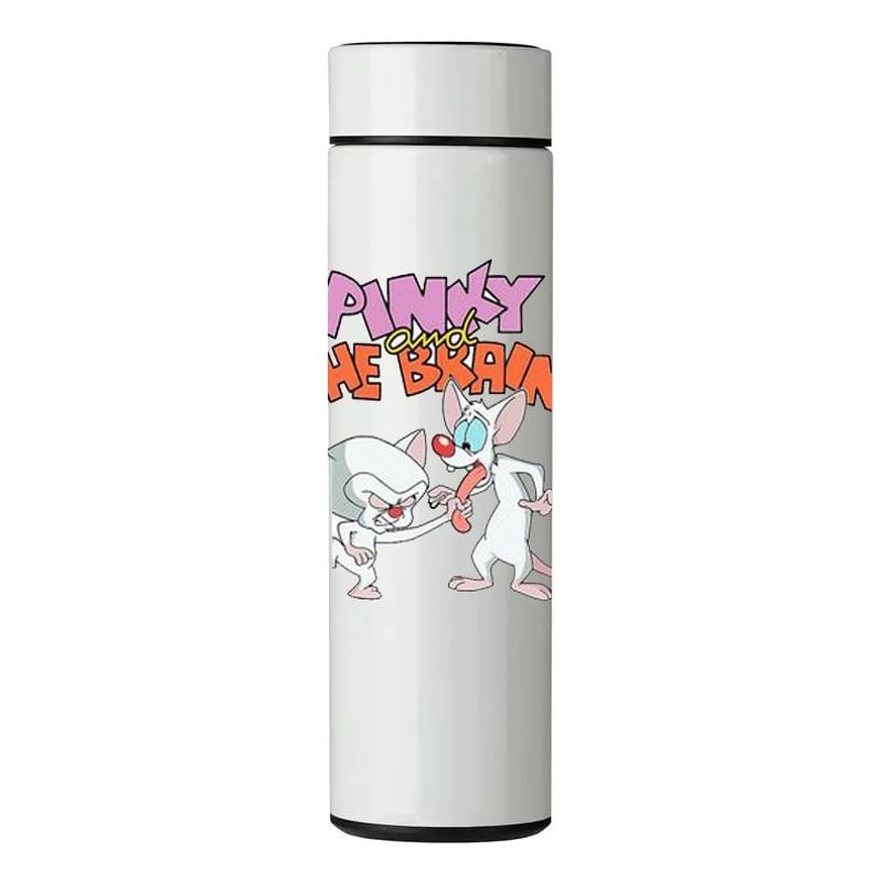 GENERICO - TERMO DIGITAL CON TERMÓMETRO - PINKY Y CEREBRO - 450 ML