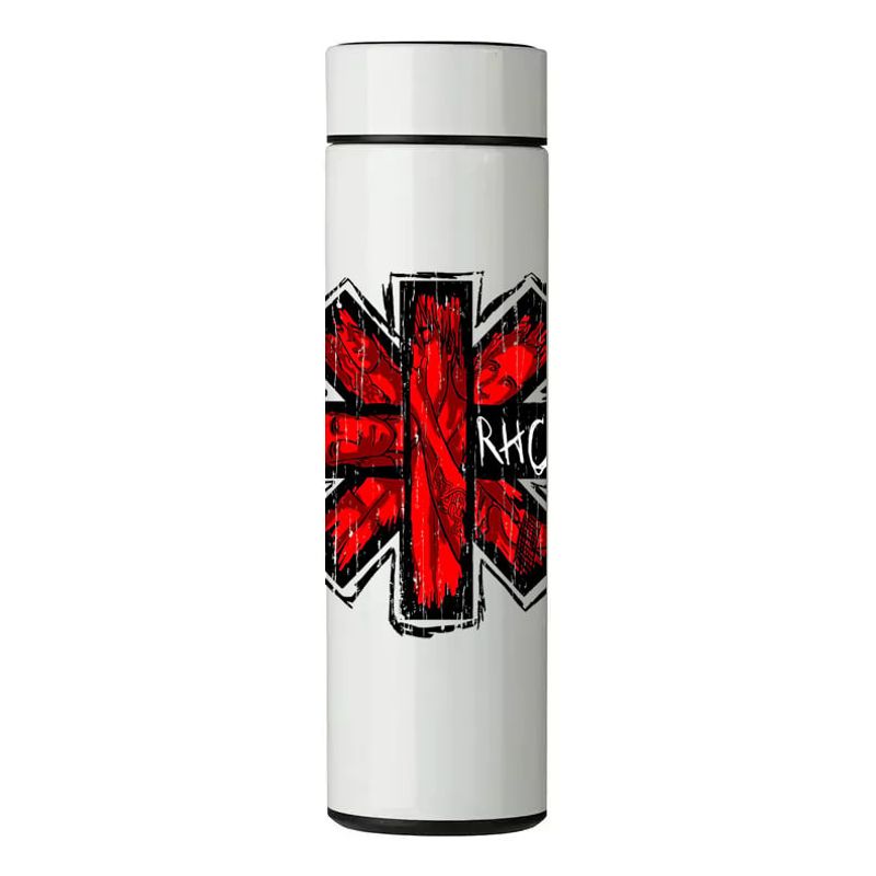 GENERICO - TERMO DIGITAL CON TERMÓMETRO - RED HOT CHILI PEPPERS - 450 ML