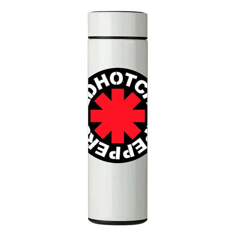 GENERICO - TERMO DIGITAL CON TERMÓMETRO - RED HOT CHILI PEPPERS - 450 ML