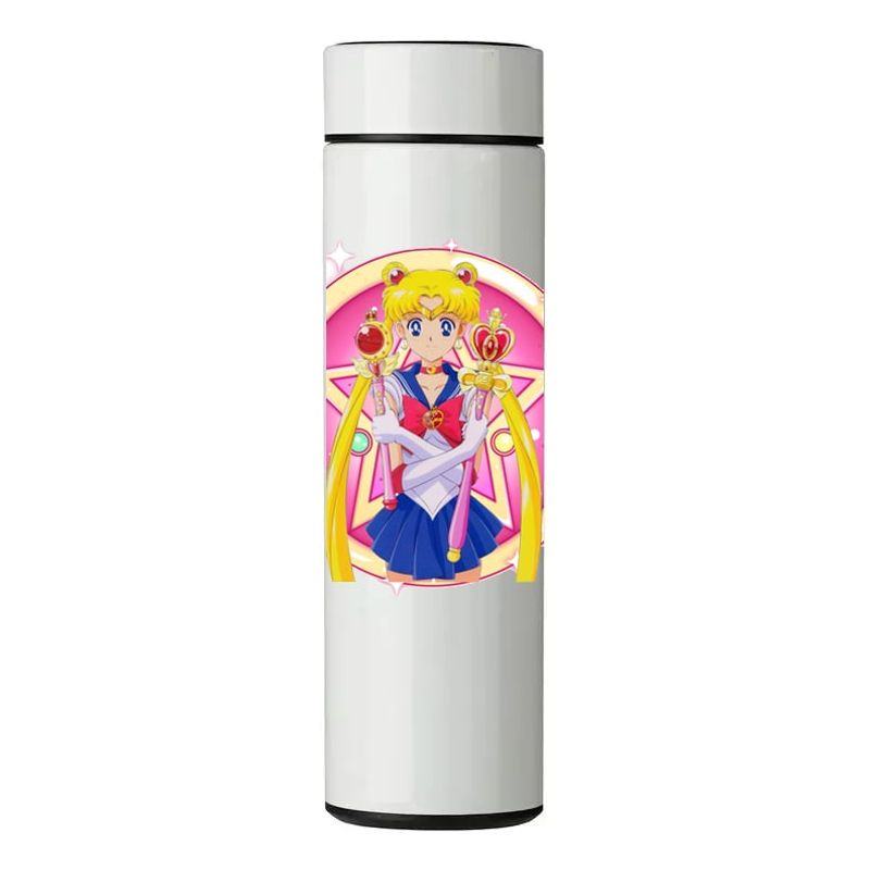 GENERICO - TERMO DIGITAL CON TERMÓMETRO - SAILOR MOON - 450 ML
