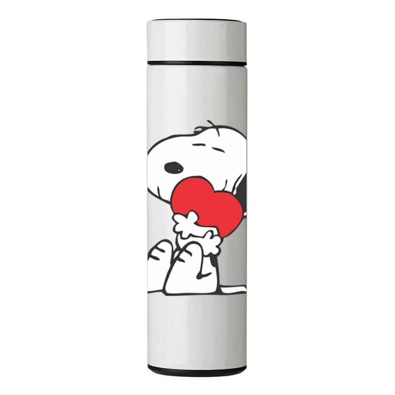 GENERICO - TERMO DIGITAL CON TERMÓMETRO - SNOOPY - 450 ML