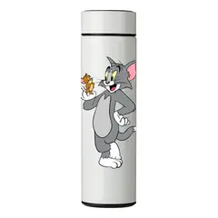 GENERICO - TERMO DIGITAL CON TERMÓMETRO - TOM Y JERRY - 450 ML
