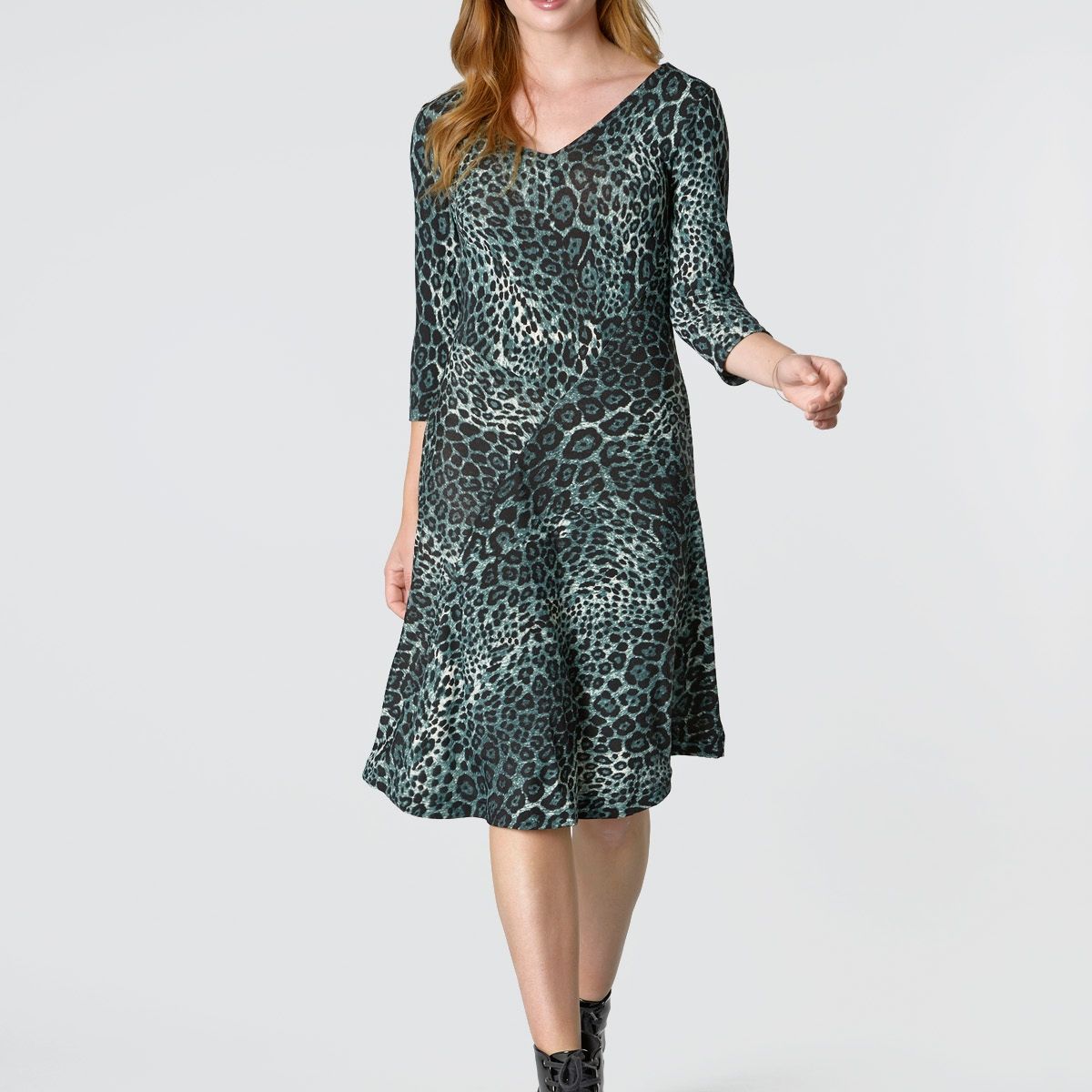 BOUS - Vestido Mary Leopardo Turquesa BOUS