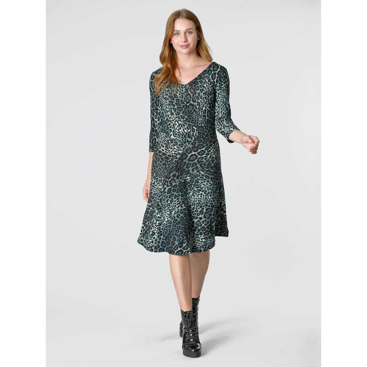 BOUS - Vestido Mary Leopardo Turquesa BOUS