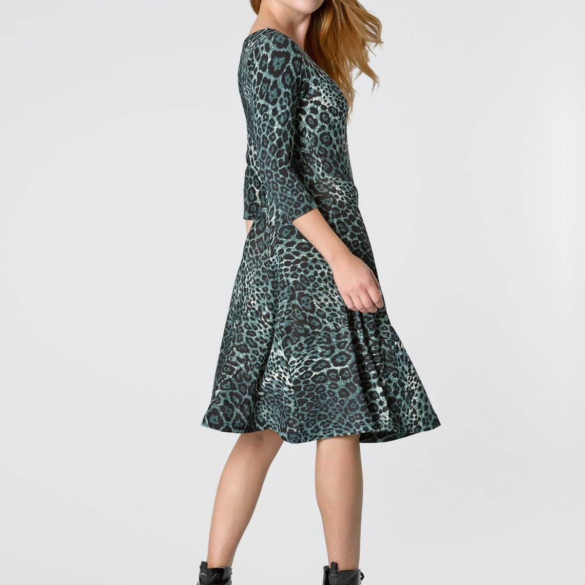 BOUS - Vestido Mary Leopardo Turquesa BOUS