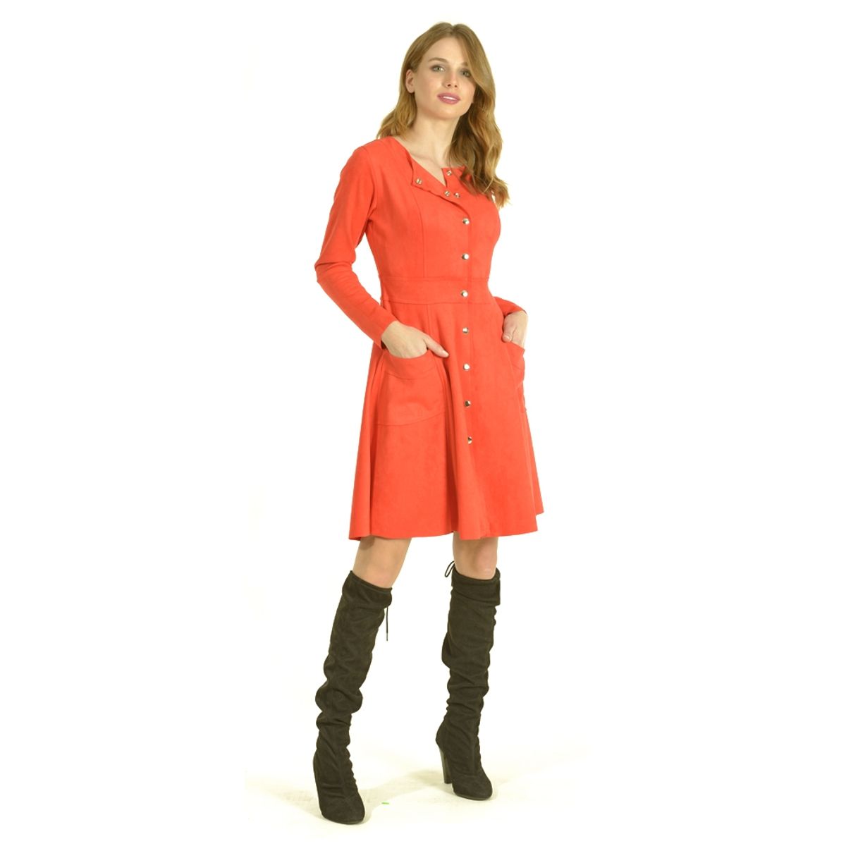 BOUS - Vestido Broches Coral BOUS