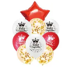 GENERICO - Globos Color Rojo Latex Diseño Redondo Estrella
