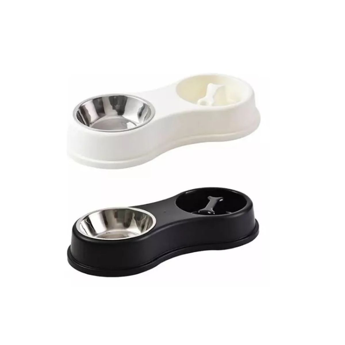 GENERICO - Cuenco Doble Para Mascotas - Perros Gatos Lento