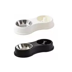 GENERICO - Cuenco Doble Para Mascotas - Perros Gatos Lento