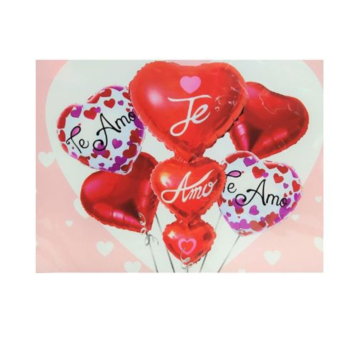 GENERICO - Globos San Valentin Color Rojo Te amo 5 Unidades