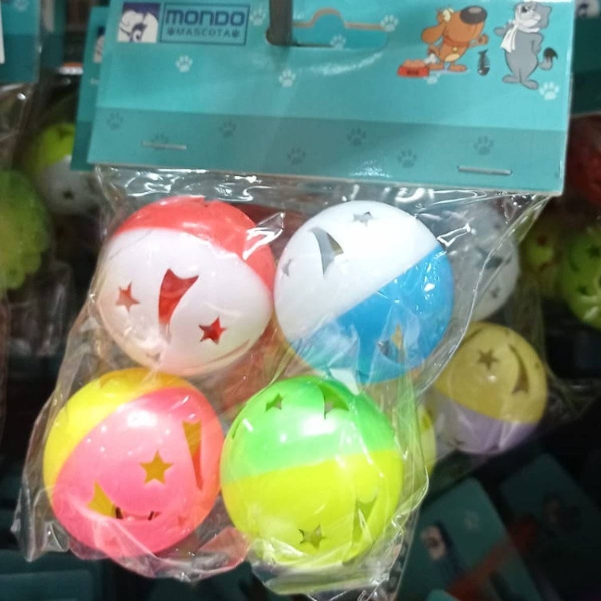 GENERICO - Set 4 Pelotas Juguete Para Mascotas Gatos Plastico