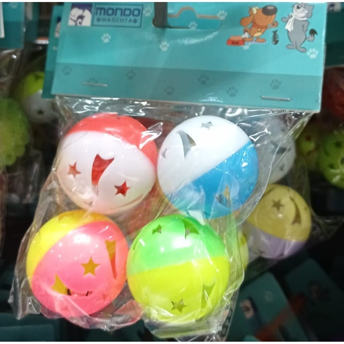 GENERICO - Set 4 Pelotas Juguete Para Mascotas Gatos Plastico